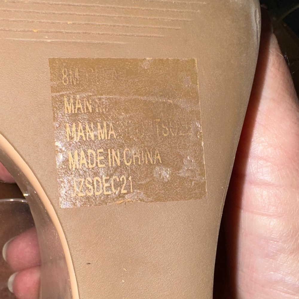 Simplicity Beige Transparent Strap Wedges - image 4